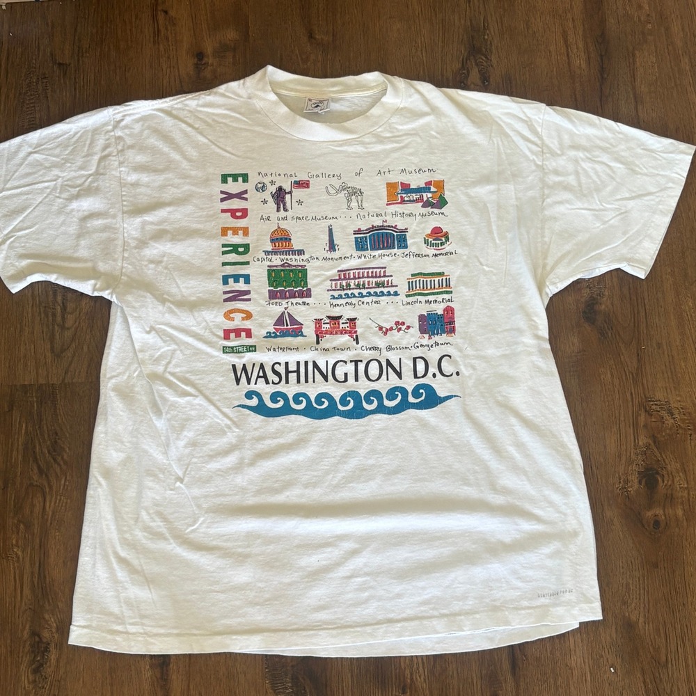 Vintage Washington DC Landmarks Souvenir XL T-Shirt Single Stitch